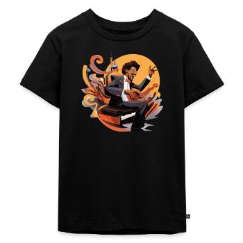 Meister des Klaviers - Kinder Premium Bio T-Shirt - Schwarz - Vorne - Mikhail (115cm)