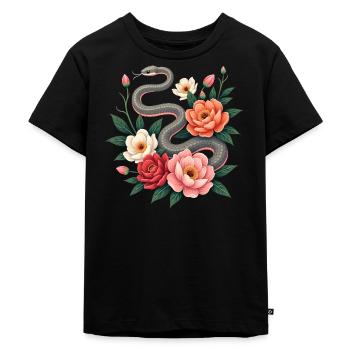 Lunar New Year - Schlange 2025 - Kinder Premium Bio T-Shirt - Schwarz - Vorne - Mikhail (115cm)