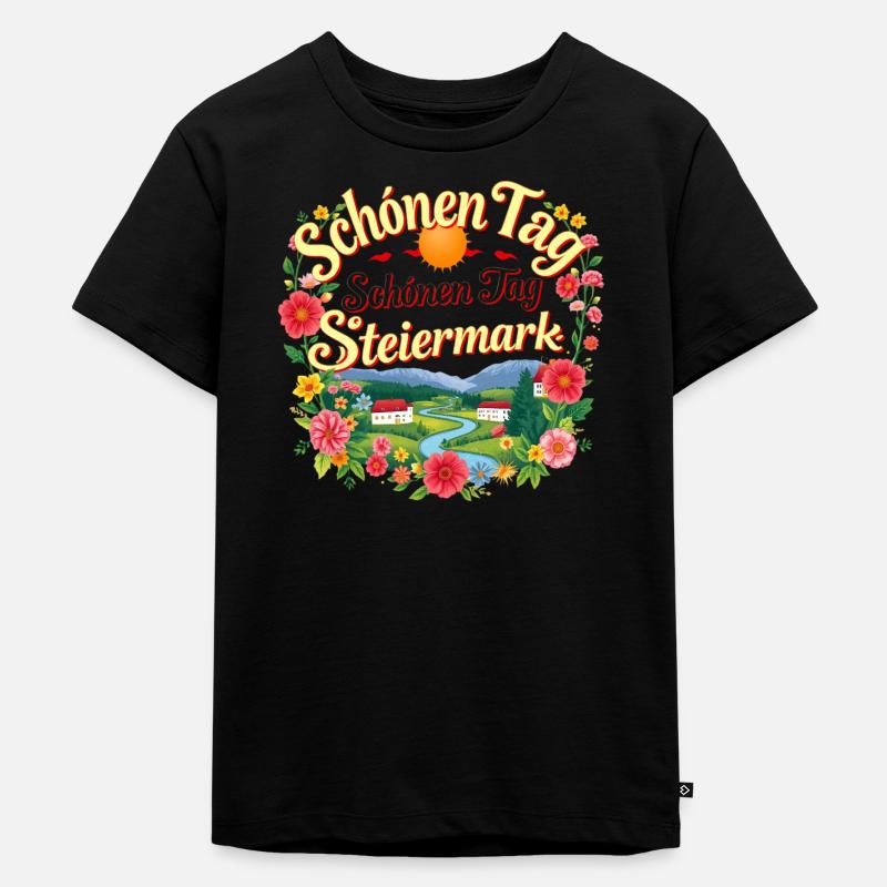 Steiermark 1 - Kinder Premium Bio T-Shirt - Schwarz