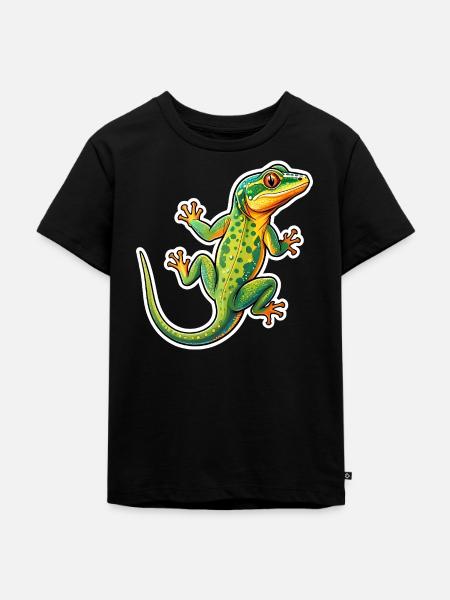 Eidechsen-Gecko - Kinder Premium Bio T-Shirt - Schwarz