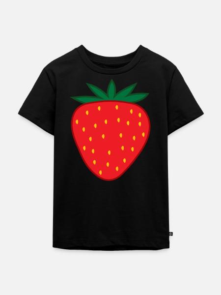 Erdbeere Kostüm Fasching Karneval Erdbeeren - Kinder Premium Bio T-Shirt - Schwarz