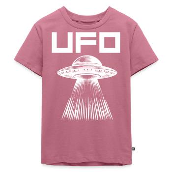 UFO Light Beam Pattern - Kids Premium Organic T-Shirt - mauve - Front - Hailey (125cm)