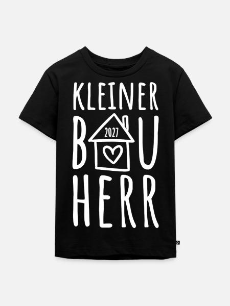 Kleiner Bauherr 2027 - Kinder Premium Bio T-Shirt - Schwarz