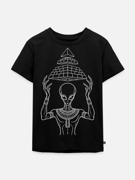 Alien-Pyramidenarchitekt - Kinder Premium Bio T-Shirt - Schwarz