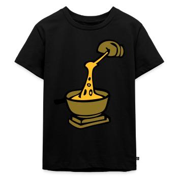 Koch Schweizer kulinarische Spezialität Fondue - Kinder Premium Bio T-Shirt - Schwarz - Vorne - Mikhail (115cm)