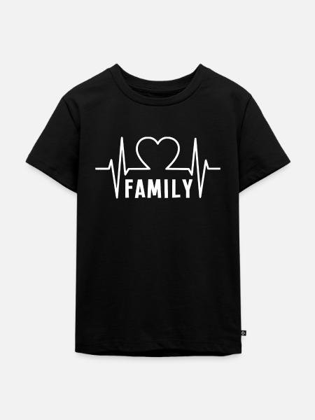 Familie Herzschlag - Kinder Premium Bio T-Shirt - Schwarz