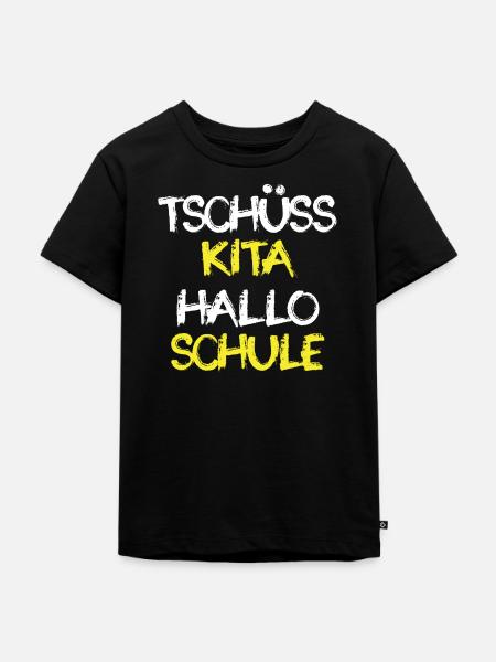Hallo Schule - Kinder Premium Bio T-Shirt - Schwarz