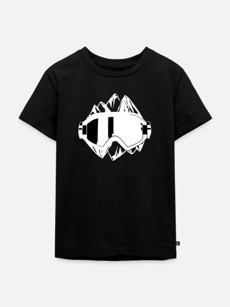 Ski goggles with mountains gift - Kids Premium Organic T-Shirt - black