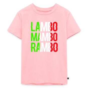 Lambo Mambo Rambo Pun Drôle - T-shirt Premium bio Enfant - rose - Devant - AI Model Kid Female (0cm)