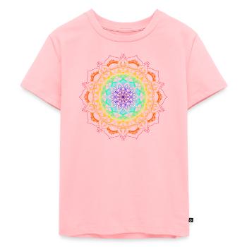 mandala arc en ciel - T-shirt Premium bio Enfant - rose - Devant - AI Model Kid Female (0cm)