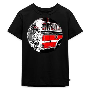 pompiers - T-shirt Premium bio Enfant - noir - Devant - Mikhail (115cm)