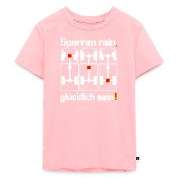 Sperren rein, glücklich sein - Offroad - Unimog - Kinder Premium Bio T-Shirt - Rosa - Vorne - AI Model Kid Female (0cm)
