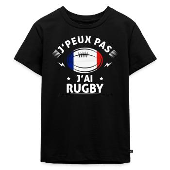 J'peux pas j'ai rugby - T-shirt Premium bio Enfant - noir - Devant - Mikhail (115cm)