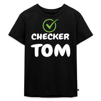 Checker Tom witziges Shirt für alle Tom´s der Welt - Kinder Premium Bio T-Shirt - Schwarz - Vorne - Mikhail (115cm)