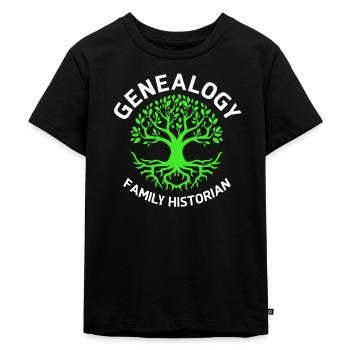 Family tree genealogy - Kids Premium Organic T-Shirt - black - Front - Mikhail (115cm)