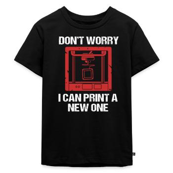 3D Druck - Kinder Premium Bio T-Shirt - Schwarz - Vorne - Mikhail (115cm)