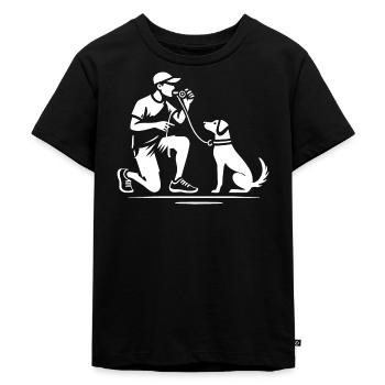 Dresseur de chiens, école canine - T-shirt Premium bio Enfant - noir - Devant - Mikhail (115cm)