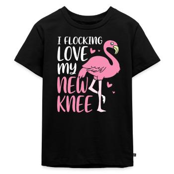 Knie Operation - Kinder Premium Bio T-Shirt - Schwarz - Vorne - Mikhail (115cm)