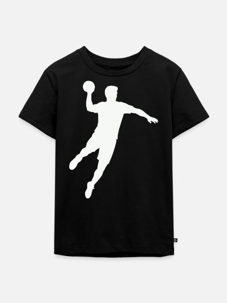 Handball Silhouette Ball - Kinder Premium Bio T-Shirt - Schwarz