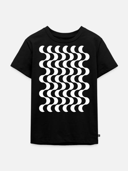 Optische Wellen - Kinder Premium Bio T-Shirt - Schwarz