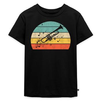 Trompete - Kinder Premium Bio T-Shirt - Schwarz - Vorne - Mikhail (115cm)