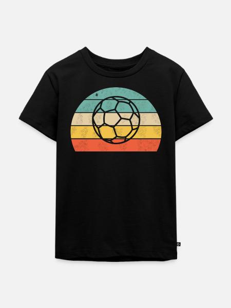 Bunter Handball - Kinder Premium Bio T-Shirt - Schwarz