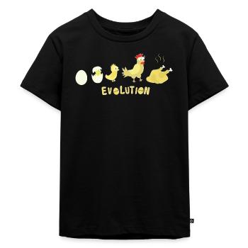 Evolution Oeuf Poulet Rôti Poulet BBQ Barbecue - T-shirt Premium bio Enfant - noir - Devant - Mikhail (115cm)