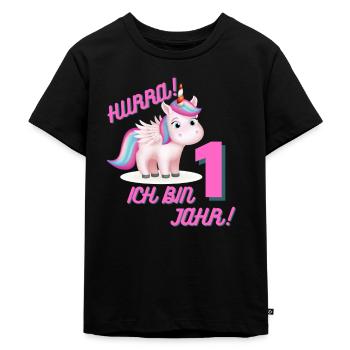1 Geburtstag,Mädchen - Kinder Premium Bio T-Shirt - Schwarz - Vorne - Mikhail (115cm)