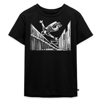 Saut en freerunning en ville - T-shirt Premium bio Enfant - noir - Devant - Mikhail (115cm)