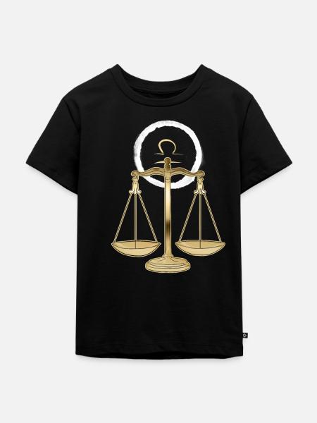 Sternzeichen Waage Libra - Kinder Premium Bio T-Shirt - Schwarz
