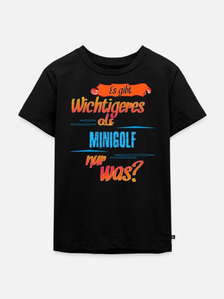 Minigolf - Kinder Premium Bio T-Shirt - Schwarz