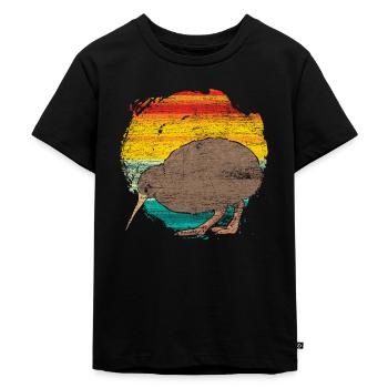 Kiwi - Kinder Premium Bio T-Shirt - Schwarz - Vorne - Mikhail (115cm)