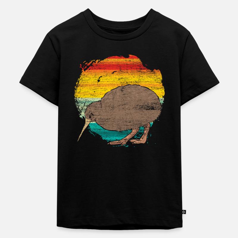 Kiwi - Kinder Premium Bio T-Shirt - Schwarz