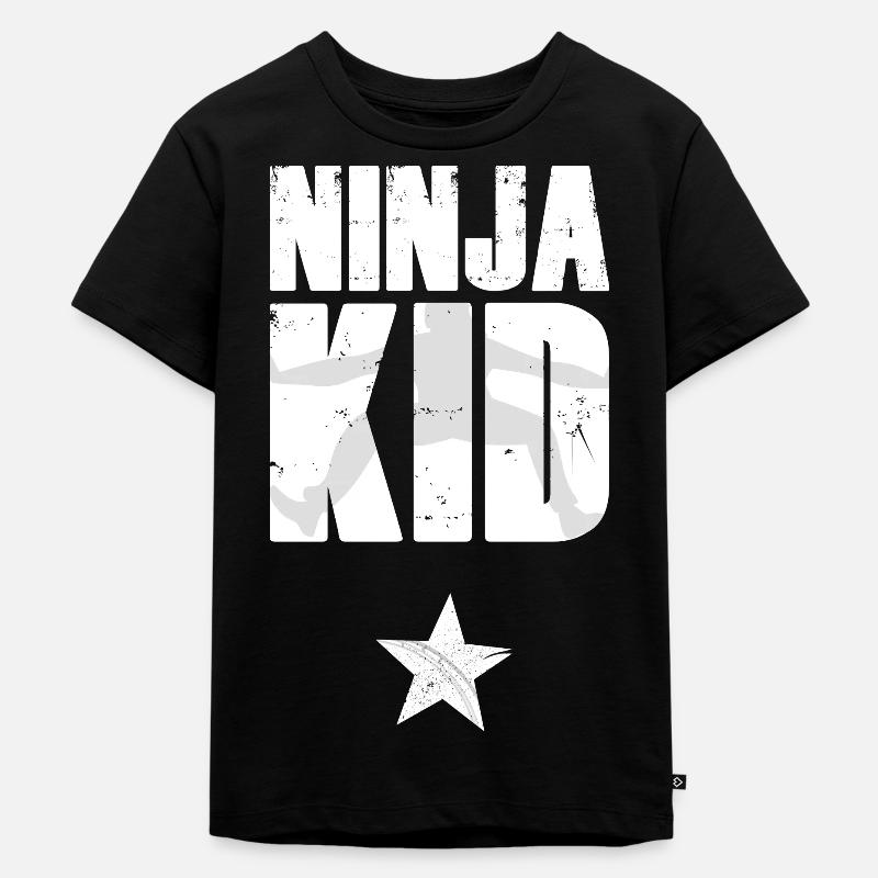 Ninja Warrior - Ninja Kid - Kinder Premium Bio T-Shirt - Schwarz