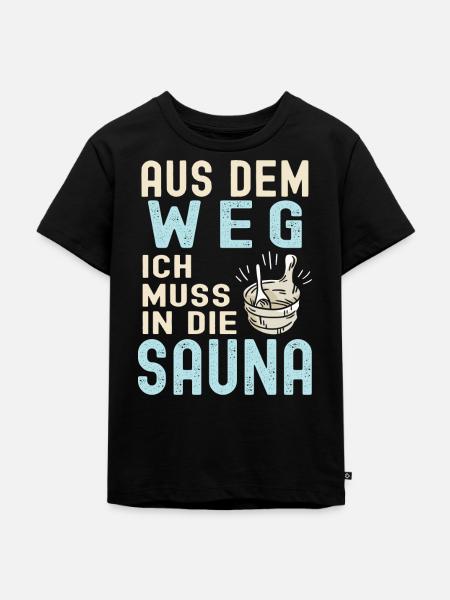 Lustiger Sauna Spruch - Kinder Premium Bio T-Shirt - Schwarz