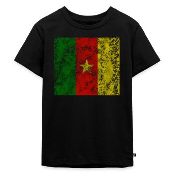 Cameroon vintage flag flag - Kids Premium Organic T-Shirt - black - Front - Mikhail (115cm)