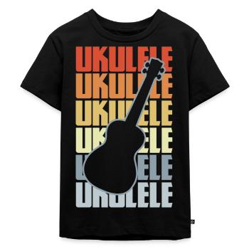 Vintage Ukulele - Kinder Premium Bio T-Shirt - Schwarz - Vorne - Mikhail (115cm)
