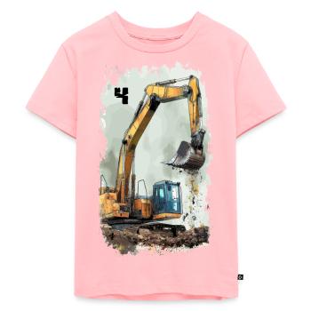 Excavator Excavator 4 years - Kids Premium Organic T-Shirt - rose - Front - AI Model Kid Female (0cm)