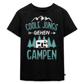 Camping Jungs Camper Wohnmobil Campingplatz - Kinder Premium Bio T-Shirt - Schwarz - Vorne - Mikhail (115cm)