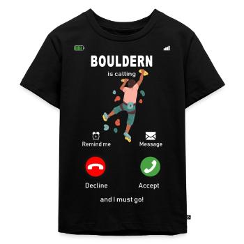L’escalade de bloc vous appelle - T-shirt Premium bio Enfant - noir - Devant - Mikhail (115cm)