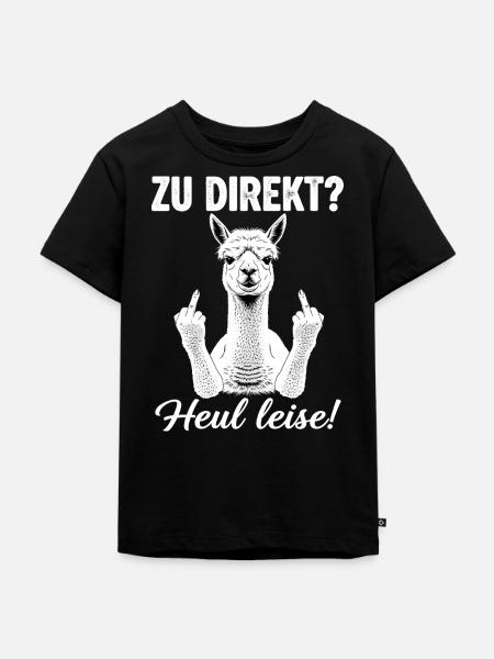 Direkte Alpaka-Ansage - Kinder Premium Bio T-Shirt - Schwarz