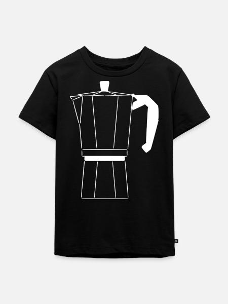 Bialetti Silhouette Weiß - Kinder Premium Bio T-Shirt - Schwarz