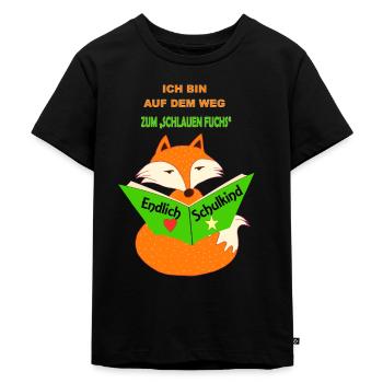 schulkind fuchs einschulung - Kinder Premium Bio T-Shirt - Schwarz - Vorne - Mikhail (115cm)
