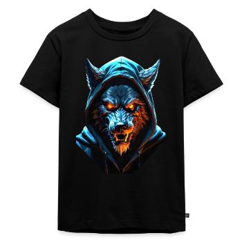 Hooded Werwolf - Kinder Premium Bio T-Shirt - Schwarz - Vorne - Mikhail (115cm)