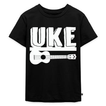 Funny Ukulele Gitarre Noten Musiker Geschenk - Kinder Premium Bio T-Shirt - Schwarz - Vorne - Mikhail (115cm)