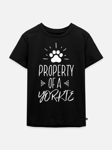 Eigentum eines Yorkie - Kinder Premium Bio T-Shirt - Schwarz