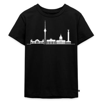 Berlin - Kinder Premium Bio T-Shirt - Schwarz - Vorne - Mikhail (115cm)