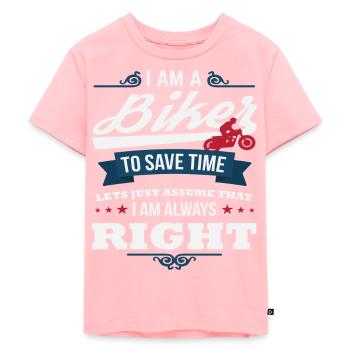 Biker - T-shirt Premium bio Enfant - rose - Devant - AI Model Kid Female (0cm)