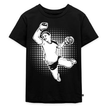Handball - Kinder Premium Bio T-Shirt - Schwarz - Vorne - Mikhail (115cm)