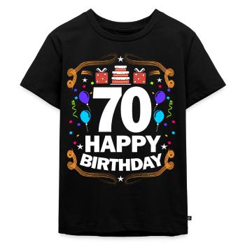70. Geburtstag - Kinder Premium Bio T-Shirt - Schwarz - Vorne - Mikhail (115cm)